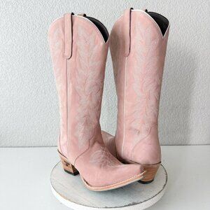 Lane Gallatin Womens Cowboy Boots 8.5 Pink Cowgirl Western Mid Calf Pointed Toe